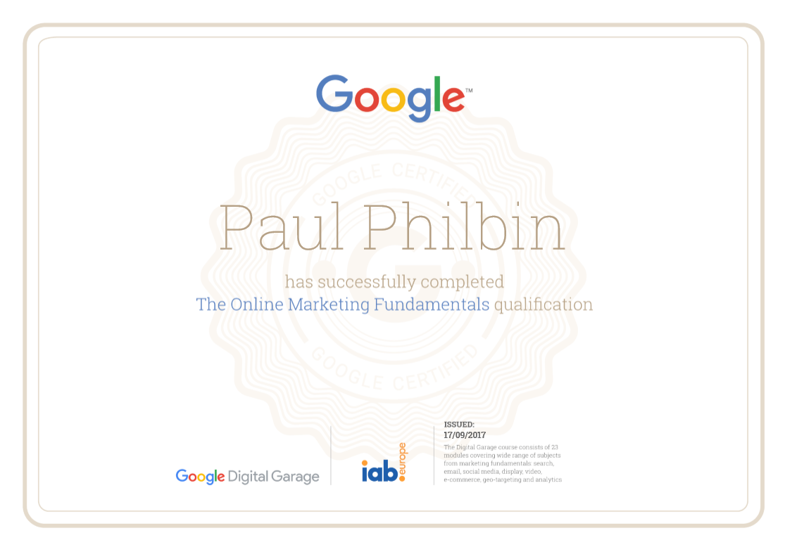 Google Certified Marketing Professional 